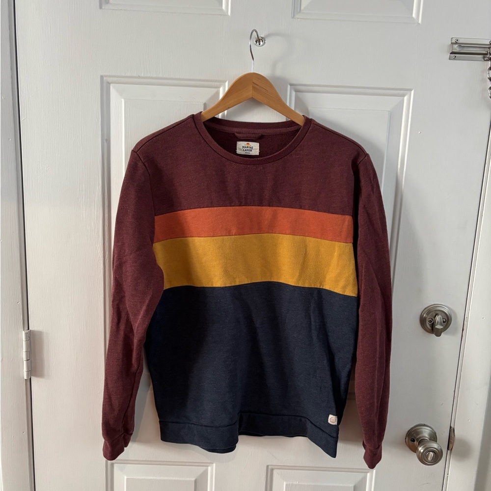 Marine Layer Color Block Crewneck Sweater - Lightweight, Quality Construction